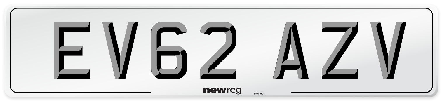 EV62 AZV Number Plate from New Reg